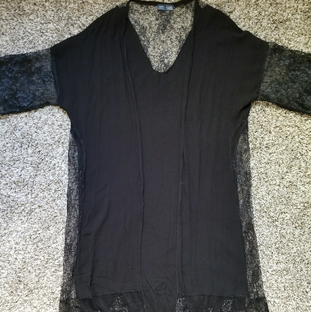 Black Bo-Ho/ Festival Lace Trim Duster